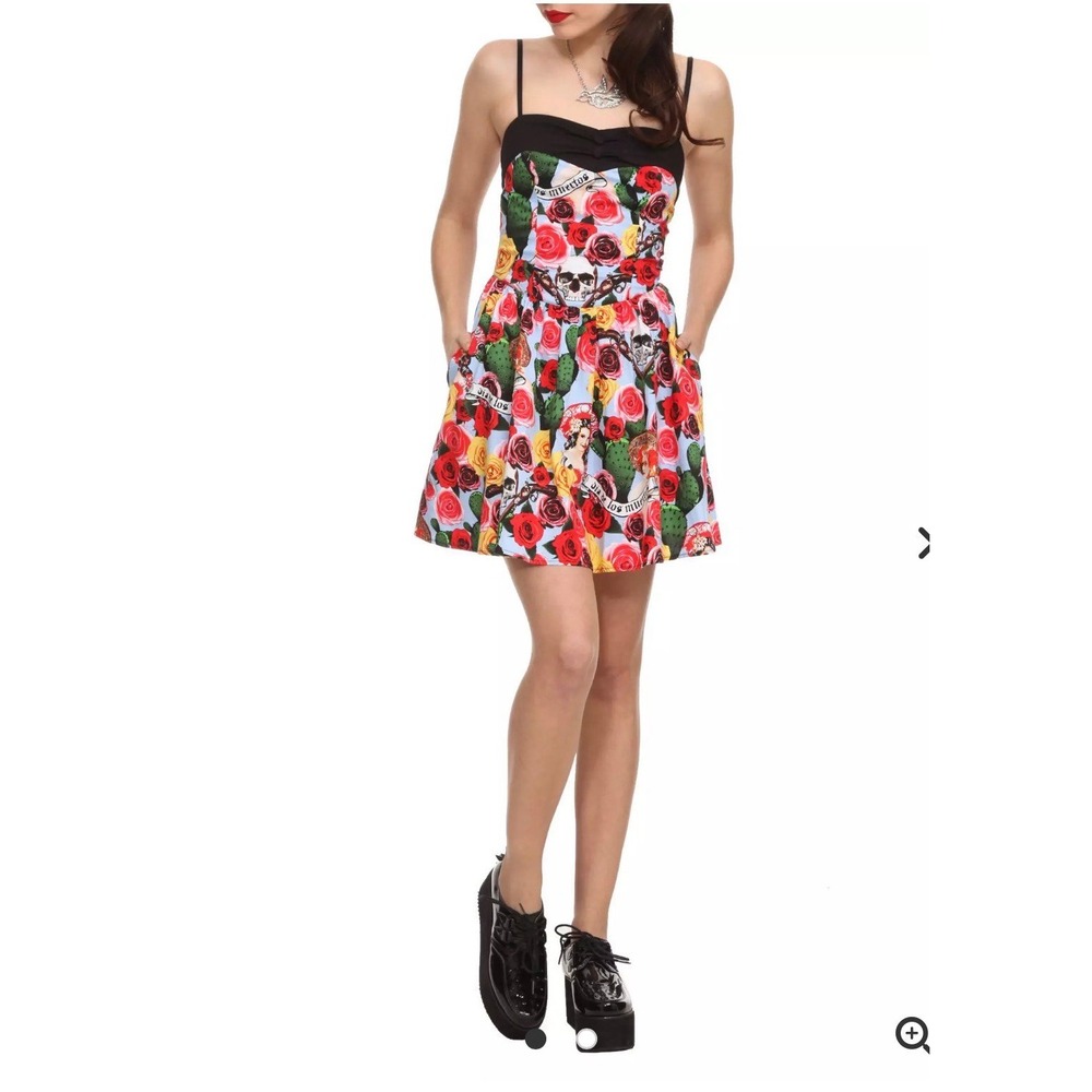 Hell Bunny colorful Cancun Mini Dress "Dia de los Muertos"  Read description